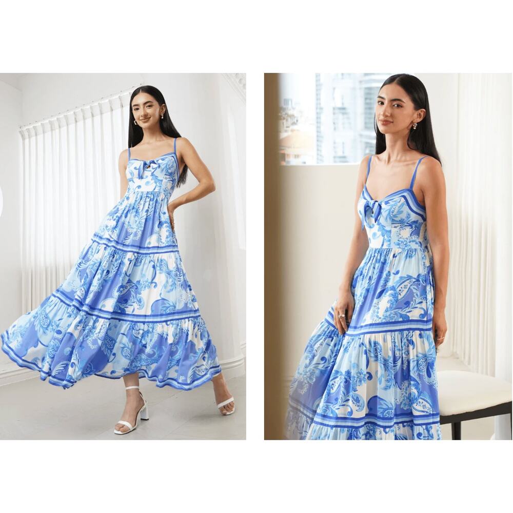Yumi Kim STASSI MAXI Dress  DIVA PAISLEY BLUE Size Small